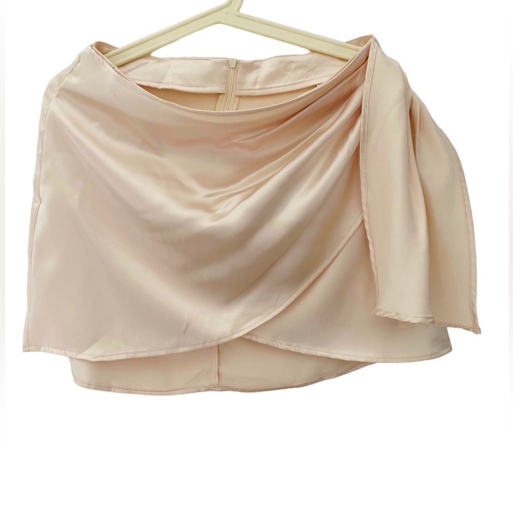 Satin Wrap Ruched Mini Skirt, M41